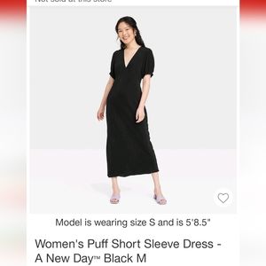 *ISO* ON SEARCH OF A New Day puff short sleeve dress in black size medium